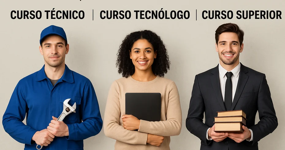 Curso técnico, tecnólogo ou superior? Entenda as diferenças e escolha a melhor opção